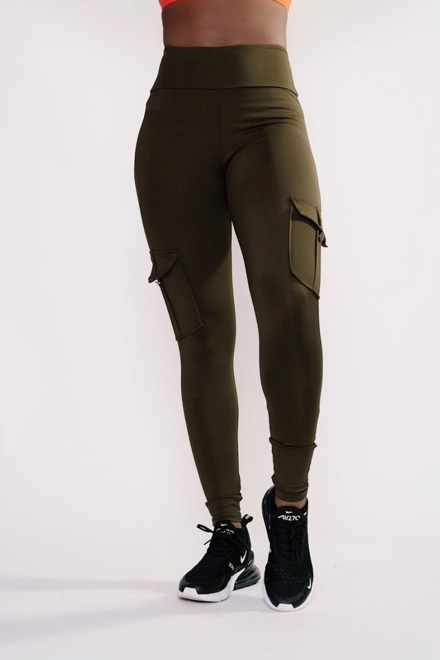 Balanced cargo leggings-Army Green
